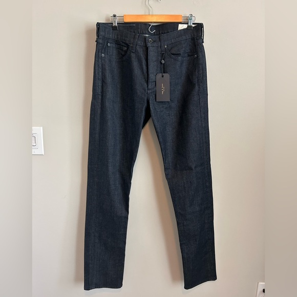 Rag & Bone | Fit 2 - Tonal Rinse Slim Fit Dark Indigo Authentic Stretch Jean 32 - Picture 2 of 13